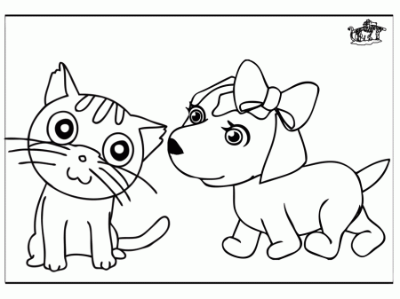 Coloring Pages Of Dogs And Cats - Free Printable Coloring Pages 