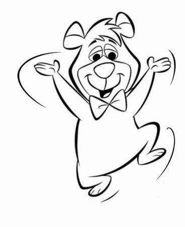 BooBoo Bear Coloring Pages - BooBoo is doing a happy dance - Free 