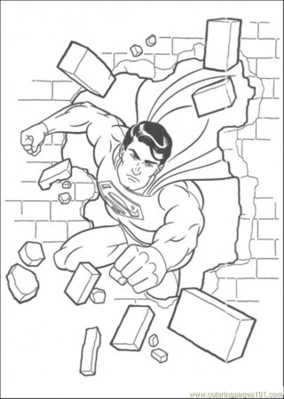Coloring Pages Superman Has Damaged The Wall (Cartoons > Superman 
