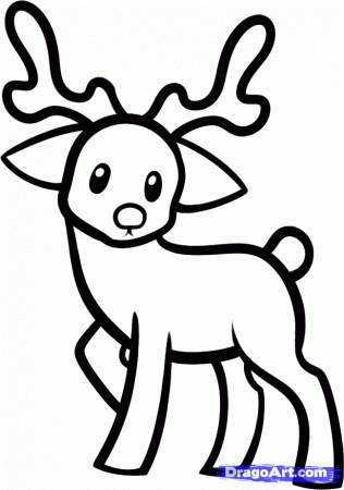 How to Draw a Reindeer For Kids, Step by Step, Animals For Kids 