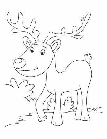 Evening walk reindeer talk coloring pages | Download Free Evening 