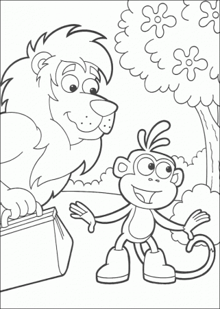 Monkey Cartoon Coloring Pages | Coloring