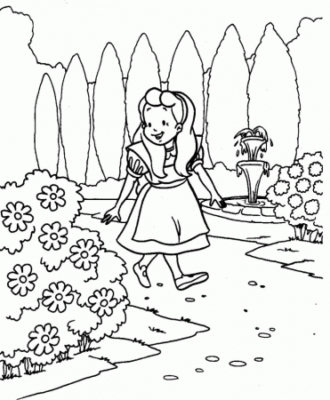 ALice Plays On Her Environment Coloring Pages - Alice in 