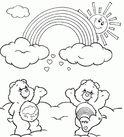 Rainbow Care Bears Coloring Pages - Rainbow Coloring Pages 
