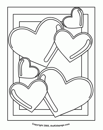 valentines day balloon hearts coloring pages for kids