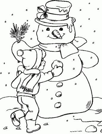 Kids Under 7: Snowman coloring pages for kids