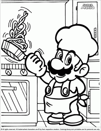 Super Mario Brothers coloring picture