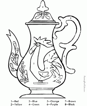 Free color by number coloring page 015