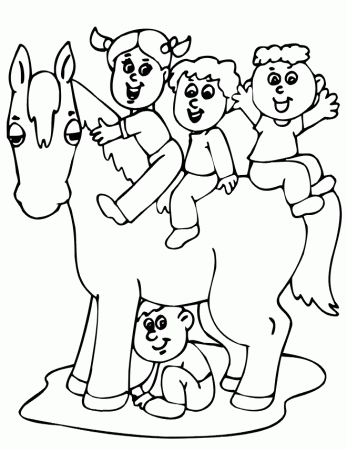 horse coloring page kids