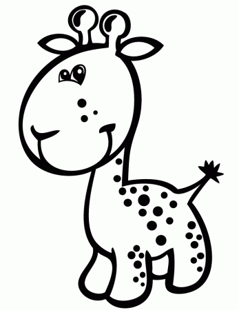 Cute Baby Giraffe For Preschool Kids Coloring Page | Free 