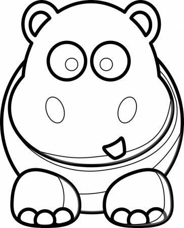 Hippo Lineart Coloring Pages 268624 Hippopotamus Coloring Pages