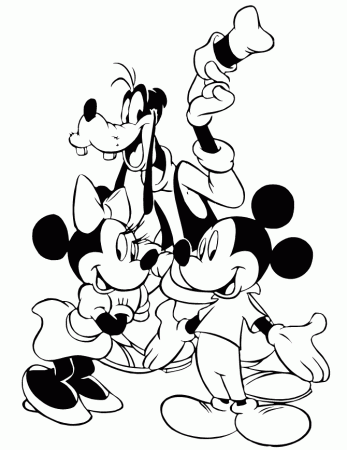 Mickey Mouse Hugging Pluto Dog Coloring Page | HM Coloring Pages