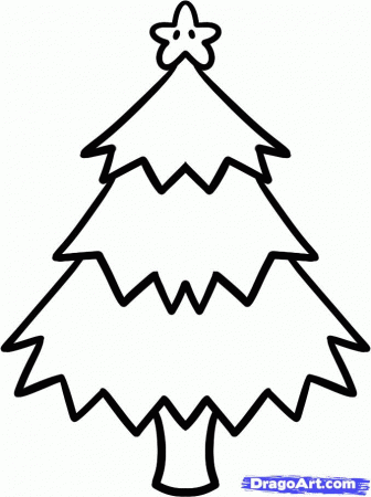 How to Draw a Christmas Tree for Kids, Step by Step, Christmas 