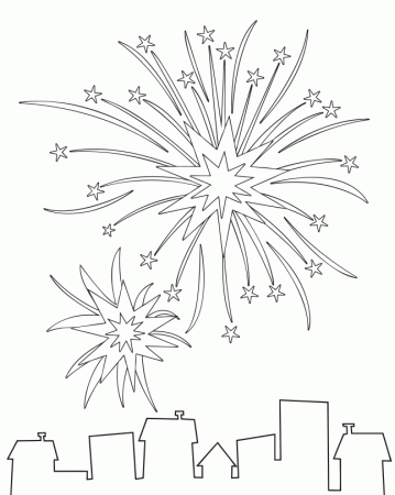 Fireworks Coloring Page & Coloring Book