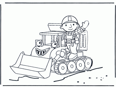 Bob op de bulldozer - Bob de Bouwer kleurplaat