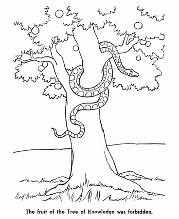 Bible Story characters Coloring Page Sheets - Garden of Eden 