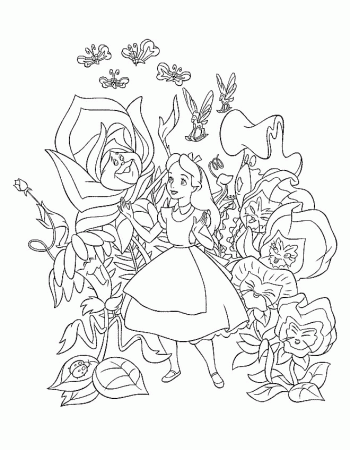 Alice In Wonderland Coloring Pages 11 #1096 Disney Coloring Book 