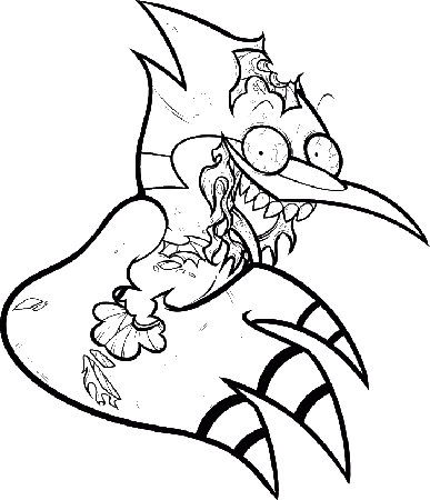 The Zombie Birds Coloring Pages - Halloween Cartoon Coloring Pages 