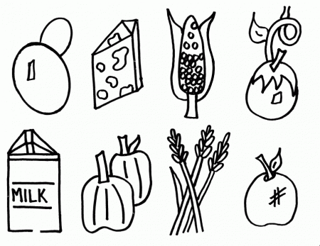 Food items Colouring Pages