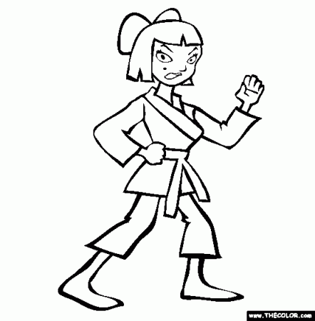 Karate Kate Coloring Page | Free Karate Kate Online Coloring