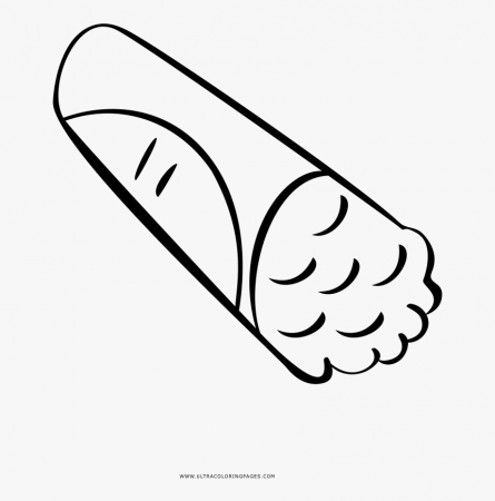 Burrito Coloring Page - Line Art, HD Png Download - kindpng