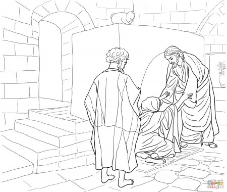 Peter in Prison coloring page | Free Printable Coloring Pages