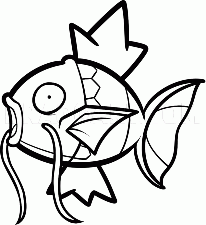 How to Draw Magikarp, Magikarp From Pokemon, Coloring Page, Trace Drawing