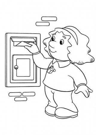 Sarah Put A Letter To Mailbox In Postman Pat Coloring Pages : Bulk Color