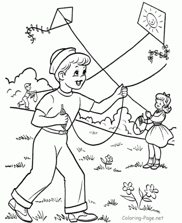 Kite Coloring Pages | Kites ...