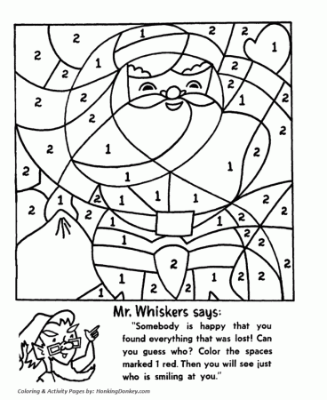 Coloring Pages: Christmas Activity Pages Christmas Santa Color By ...