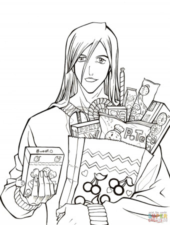 Ukitake Taichou: Who wants some candy? from Manga Bleach coloring ...