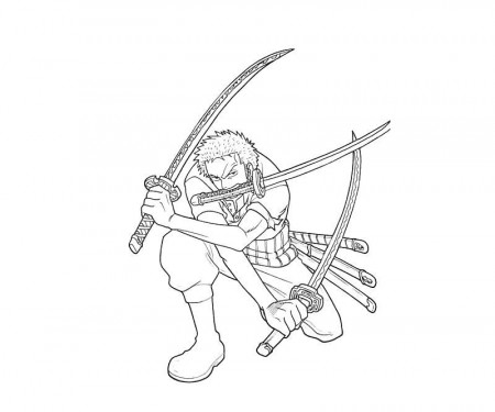 Printable One Piece Roronoa Zoro Skill Coloring Pages