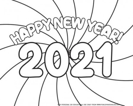 Happy New Year Coloring Pages for 2021 - Fun Loving Families