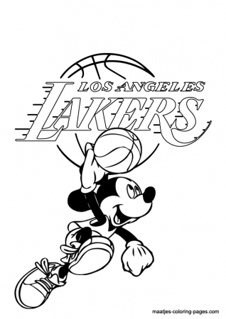 Los Angeles Lakers and Mickey Mouse coloring pages