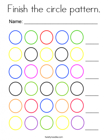 Color the circles to make a pattern Coloring Page - Twisty Noodle