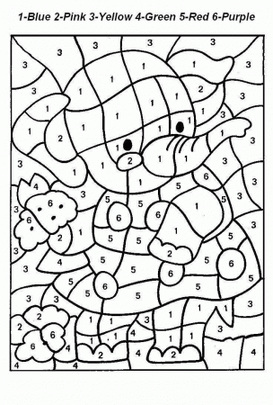 Elephant Free Printable Color By Number Sheet