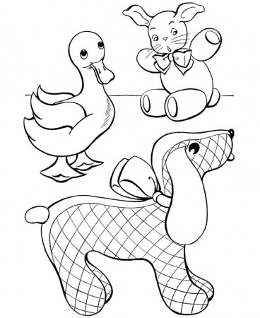 Toy Animal Coloring Page | Stuffed Toy Dog