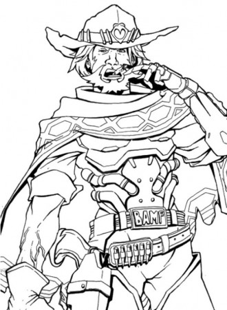 Coloring page Overwatch bounty hunter