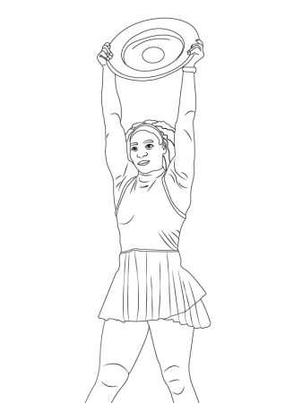 Serena Williams Raising Her Trophy Coloring Page - Free Printable Coloring  Pages for Kids
