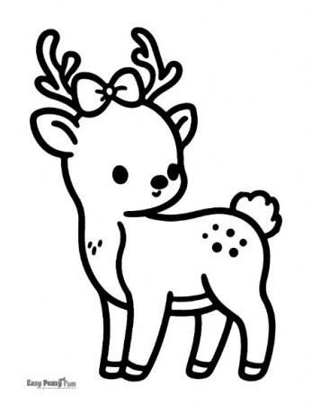 Printable Reindeer Coloring Pages - Many Freebies - Easy Peasy and Fun