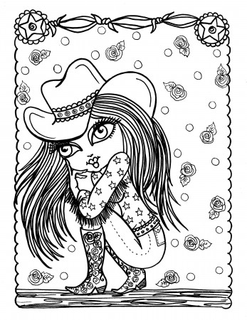 5 Cowgirl Digital Download Coloring Pages Digi Stamps - Etsy Norway