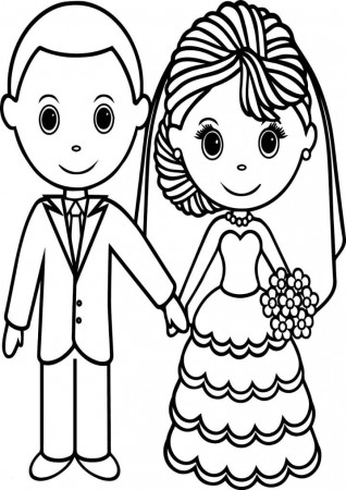 Pretty Wedding Coloring Page - Free Printable Coloring Pages for Kids