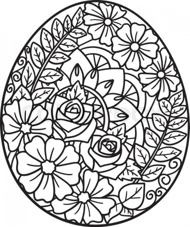 Easter Egg Mandala Isolated Coloring Page | Stock vector | Colourbox