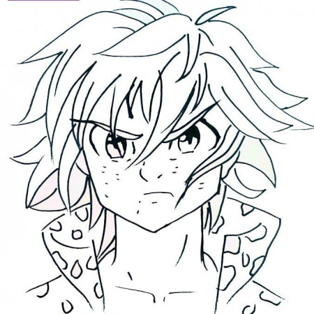 Coloring Book Character from 7 Deadly Sins to print and online