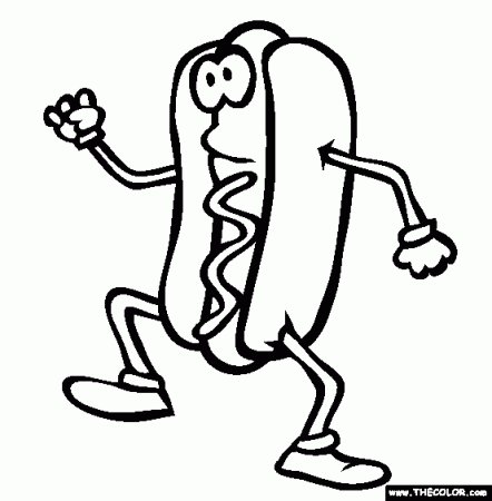 Hot Dog Coloring Page | Free Hot Dog Online Coloring