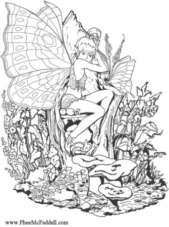 Grown Ups Fairy Coloring Pages For Adults
