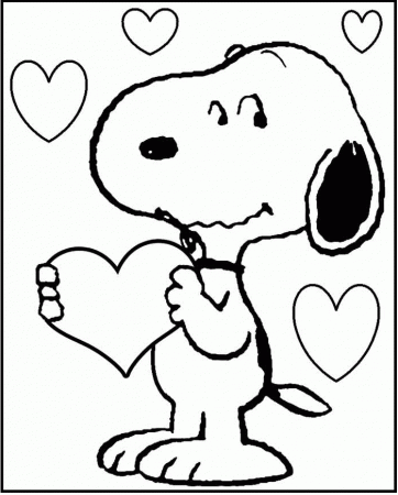 Snoopy Valentines Coloring Pages For Kids #fzh : Printable Snoopy ...