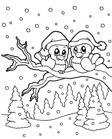 Winter birds free coloring sheet ...