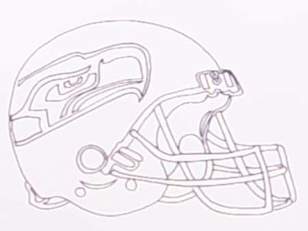 How to draw Seattle Seahawks Helmet (NFL team)