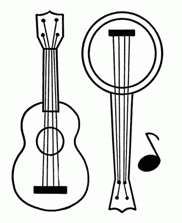 Christmas Coloring Pages - Guitar and Banjo - Christmas Presents - Easy  Pre-K Coloring | Christmas present coloring pages, Coloring pages,  Christmas coloring pages